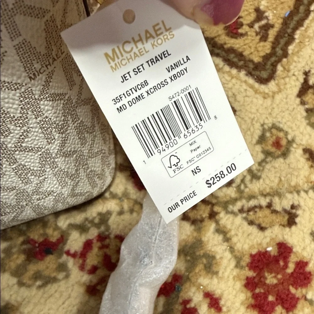 Michael Kors Cream and Brown Crossbody Bag